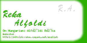 reka alfoldi business card